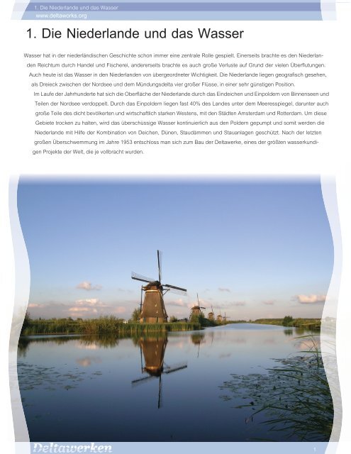 1. Die Niederlande und das Wasser - Deltawerken