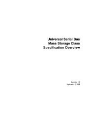 USB Mass Storage Class Specification Overview - USB.org