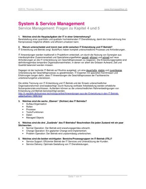 System & Service Management - ThomasGalliker.ch
