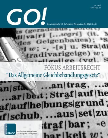 GO!Gynäkologischer Onkologischer Newsletter des BNGO eV