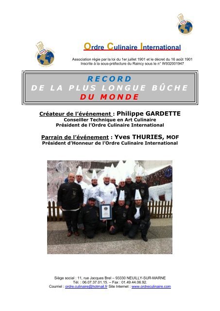 Compte-rendu - Ordre Culinaire International