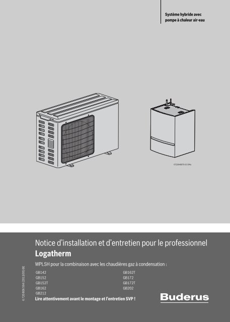 Notice d'installation et d'entretien pour le professionnel Logatherm