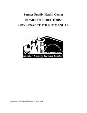 Sample Board of Directors Governance Policy Manual - Bureau of ...