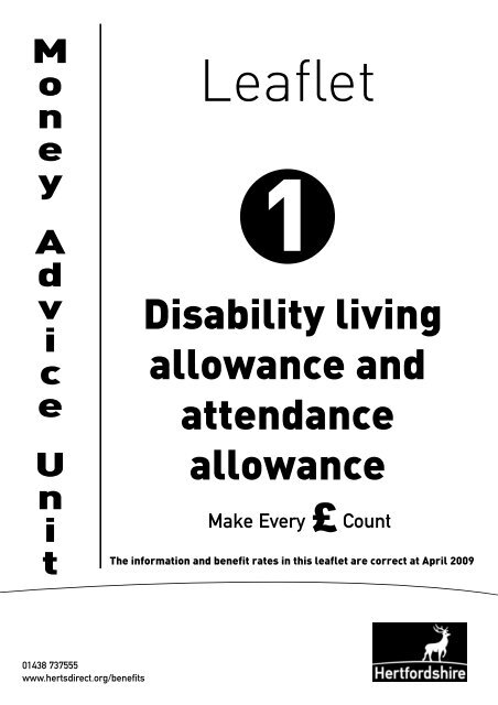 Disability living allowance and attendance allowance - Hertfordshire ...