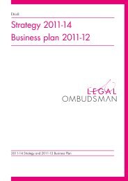 Draft Business Plan 2011-12 - Legal Ombudsman