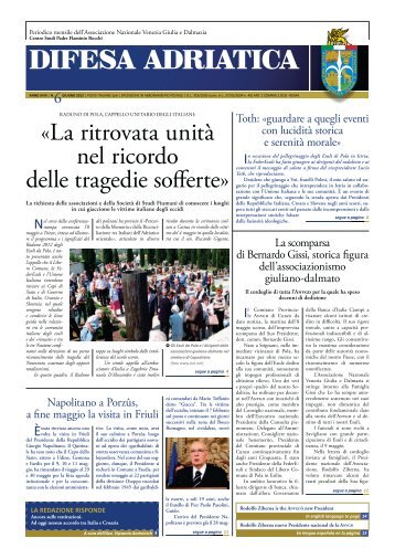 Giugno 2012 - Associazione Nazionale Venezia Giulia e Dalmazia