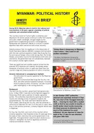 MYANMAR: POLITICAL HISTORY IN BRIEF - Amnesty International