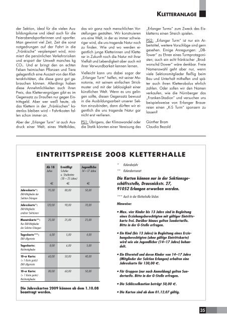 Sektionsmitteilung Sommer 2008 - Alpenverein Sektion Erlangen