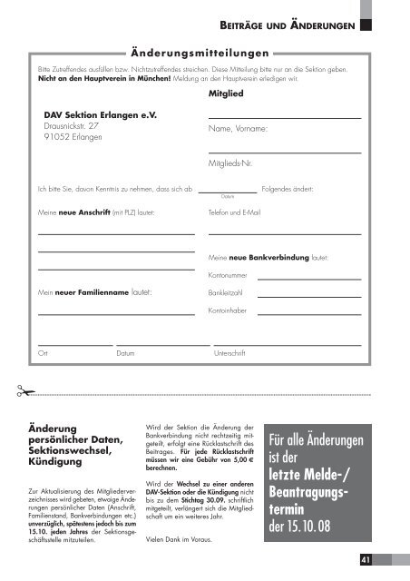 Sektionsmitteilung Sommer 2008 - Alpenverein Sektion Erlangen