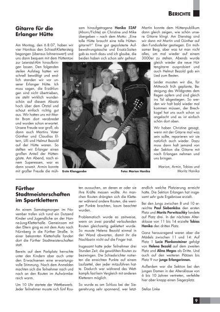 Sektionsmitteilung Sommer 2008 - Alpenverein Sektion Erlangen