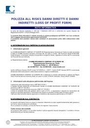 POLIZZA ALL RISKS DANNI DIRETTI E DANNI INDIRETTI (LOSS ...