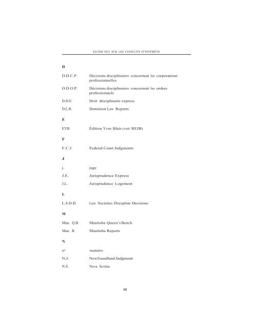 Guide 2010 sur les conflits d'intérêts - Barreau du Québec