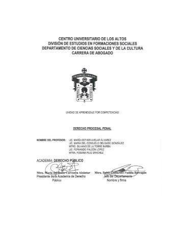 Derecho Procesal Penal - Centro Universitario de los Altos ...