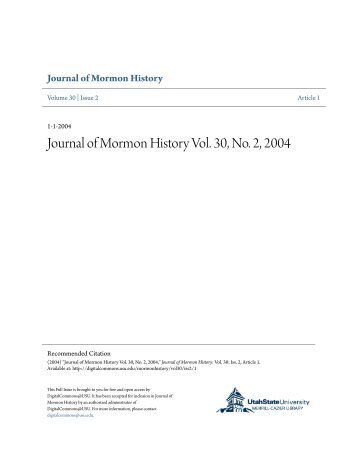 Journal of Mormon History Vol. 30, No. 2, 2004 - Brigham Young ...