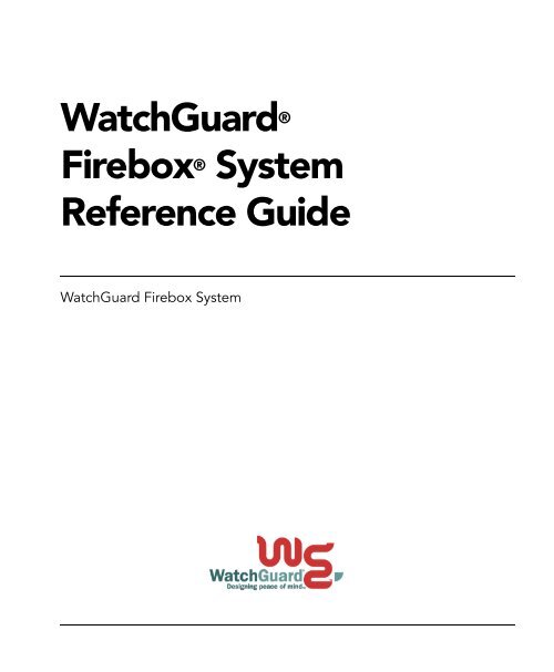 Reference Guide WatchGuard Technologies