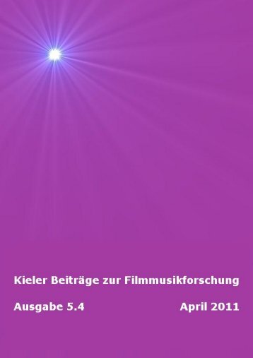 Download Kieler Beiträge zur Filmmusikforschung 5.4, April 2011