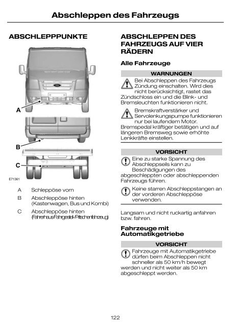 Feel the difference FordTransit Betriebsanleitung