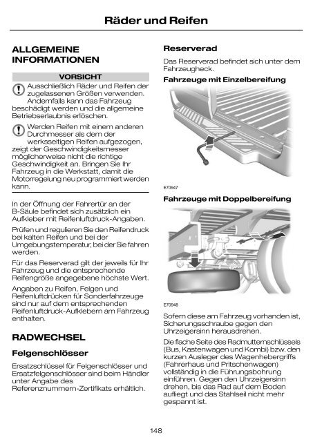 Feel the difference FordTransit Betriebsanleitung