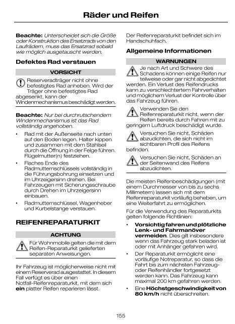 Feel the difference FordTransit Betriebsanleitung