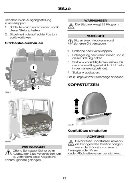 Feel the difference FordTransit Betriebsanleitung