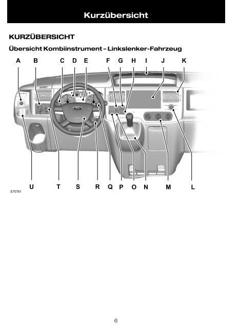 Feel the difference FordTransit Betriebsanleitung