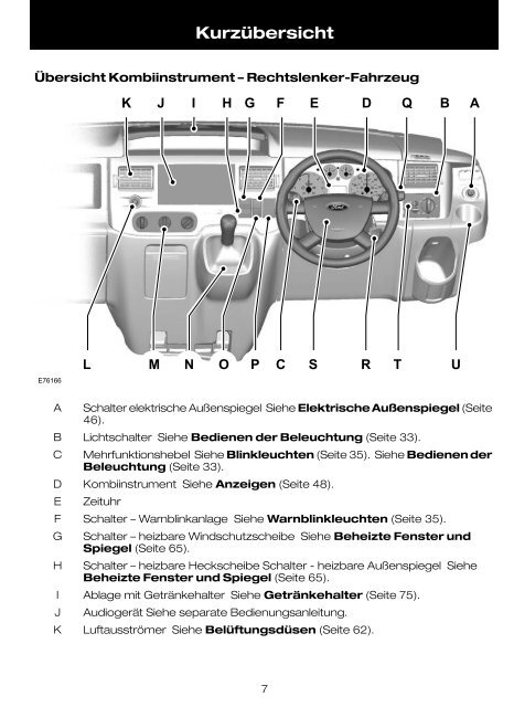 Feel the difference FordTransit Betriebsanleitung