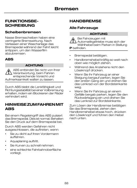 Feel the difference FordTransit Betriebsanleitung