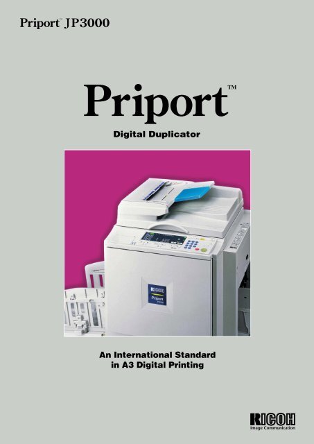 Download Ricoh Priport JP3000 Brochure - Ricoh Photocopiers