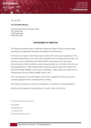 Appointment of Director Gary Comb - YTC Resources