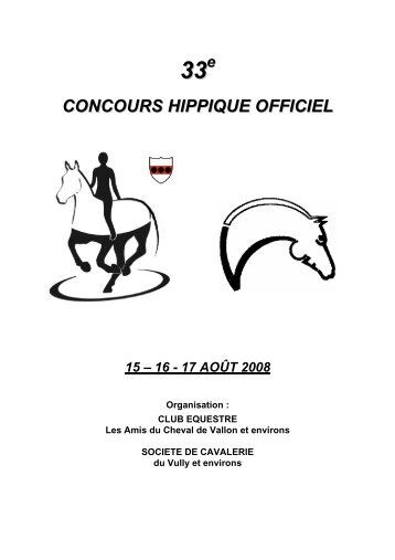 33 e CONCOURS HIPPIQUE OFFICIEL 15 – 16 - 17 ... - Cavalerievully