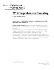 First UA Medicare Group Part D Formulary