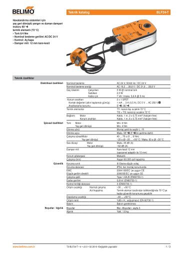 Teknik katalog BLF24-T - Ontrol Ana Sayfa