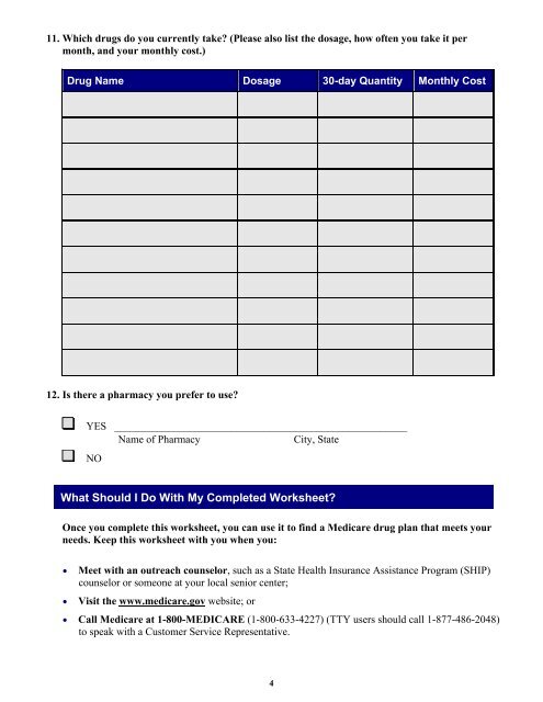 Personal Information Worksheet