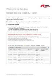 Welcome to the new NobelProcera Track & Trace! - Nobel Biocare