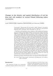 Changes in the density and spatial distribution of red fox dens and ...