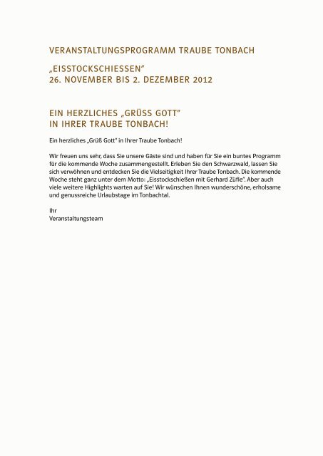 Download Wochenprogramm - Hotel Traube Tonbach