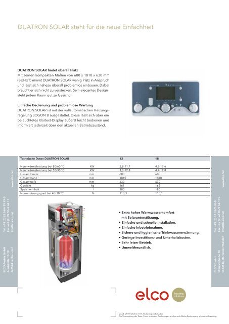 Download Produktflyer DUATRON SOLAR