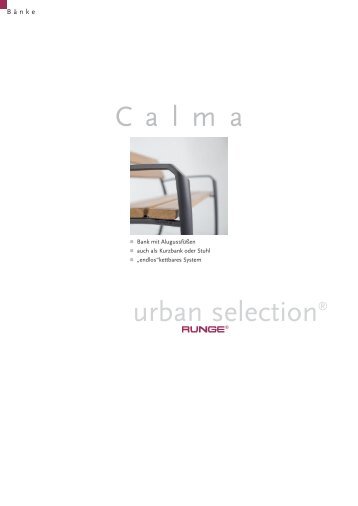 C a l m a urban selection® - Runge: Stadtmobiliar - Bänke