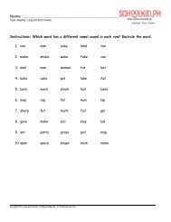 Long and short vowels - Compilation 8 Worksheets - Schoolkid.Ph