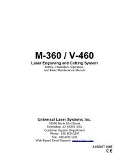 M-360 / V-460 - Engraving Systems Support
