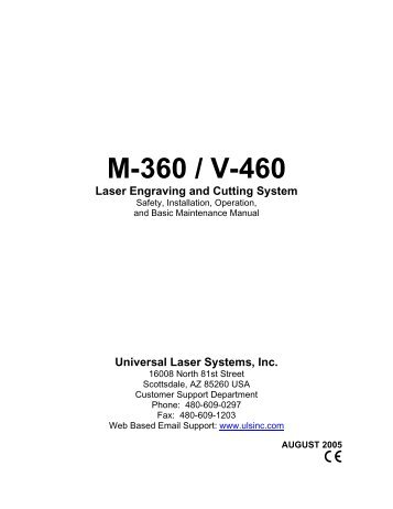M-360 / V-460 - Engraving Systems Support