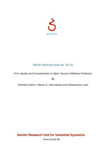 Firm Assets and Investments in Open Source Software Products