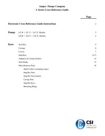 LC/LD Cross Reference - Ampco Pumps Company