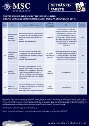 GetrÃ¤nkepakete fÃ¼r Karibik im Winter 2013/2014 und Grand ...