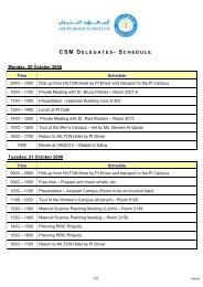 CSM Delegates schedule