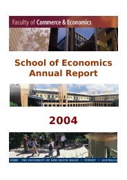 School of Economics Annual Report - University of New South Wales