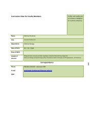 Curriculum Vitae for Faculty Members Correspondence