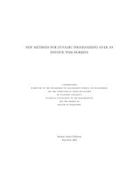 new methods for dynamic programming over an infinite time horizon