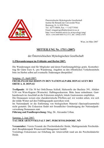 MITTEILUNG Nr. 175/1 - Österreichische Mykologische Gesellschaft ...