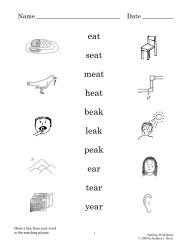 Spelling Worksheets 4-2 The Dot - Sound City Reading